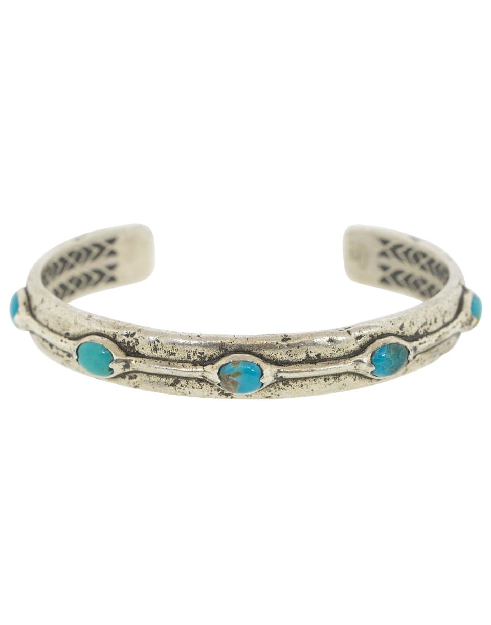 JOHN VARVATOS-Chinese Turquoise Sterling Silver Cuff-SILVER