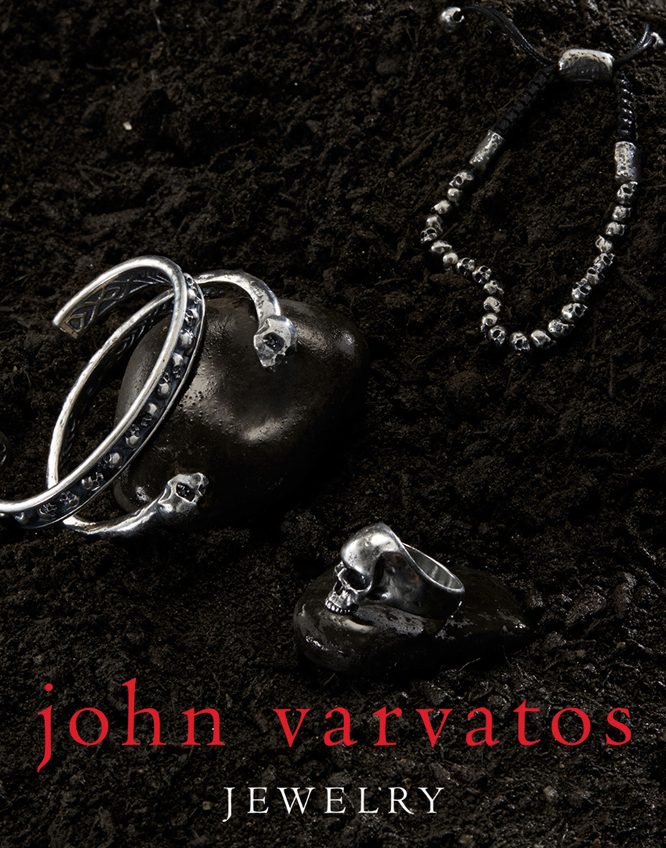JOHN VARVATOS-Distressed Silver Bead Bracelet-SILVER