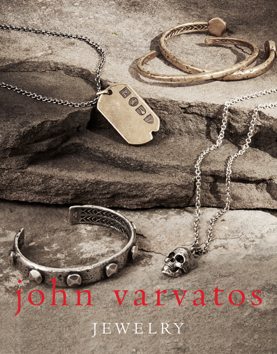 JOHN VARVATOS-Distressed Silver Dogtag Necklace-SILVER