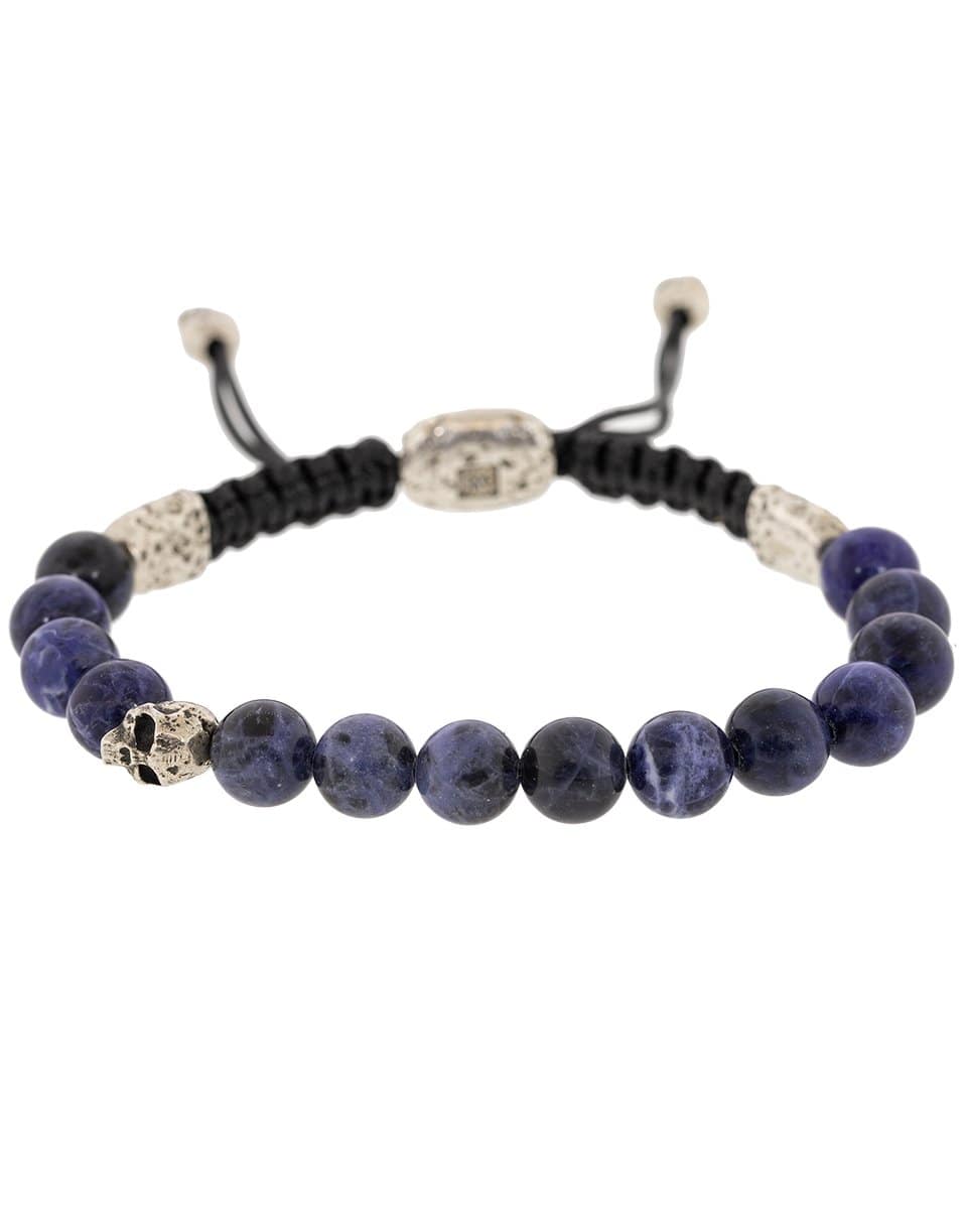 JOHN VARVATOS-Sodalite Skull Bead Bracelet-SILVER