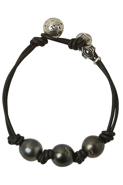 Jan Leslie Men's Black Onyx Beaded Bracelet with Freshwater Pearl Center |  Neiman Marcus