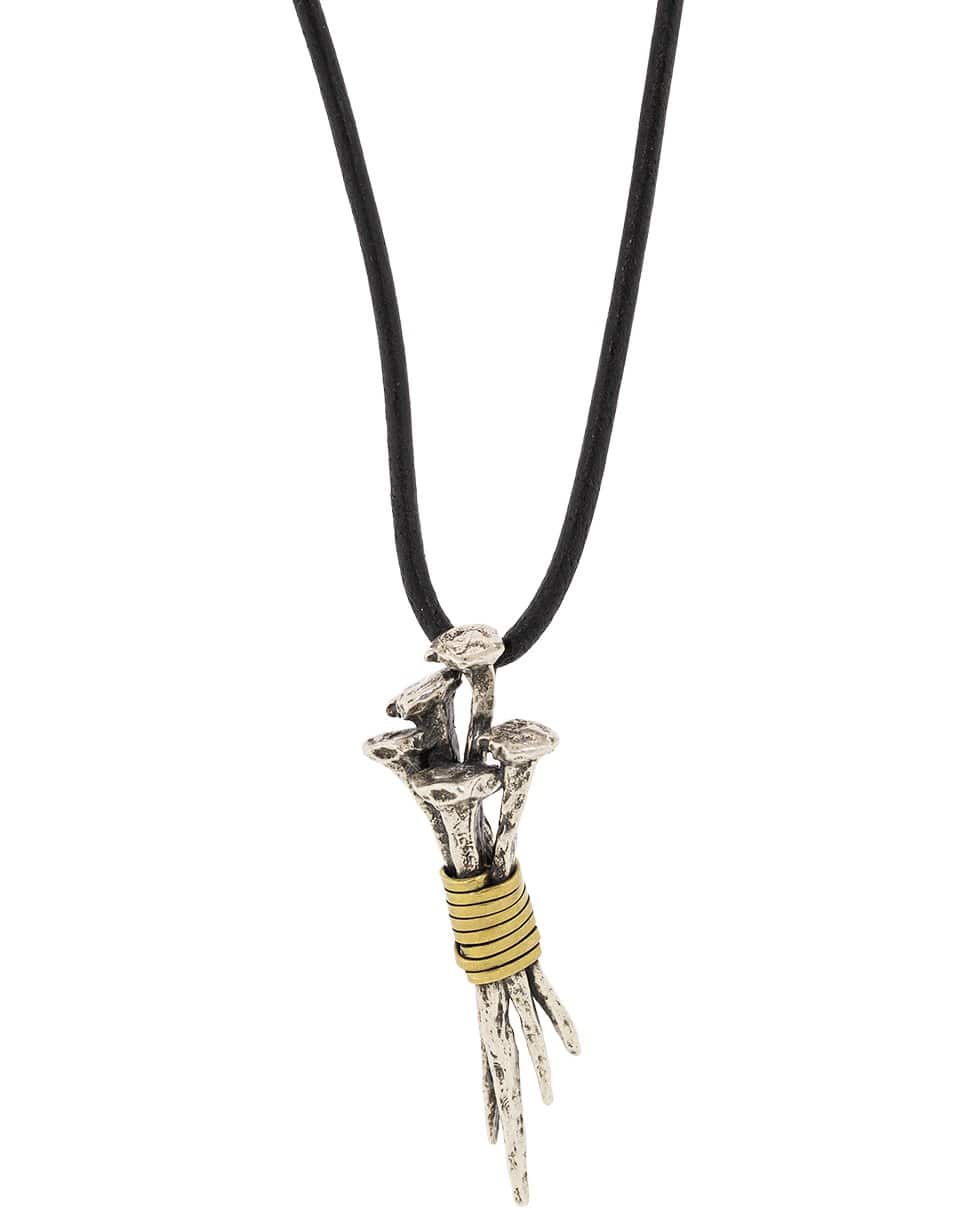 JOHN VARVATOS-Brass Wrapped Nails Pendant Necklace-SILVER