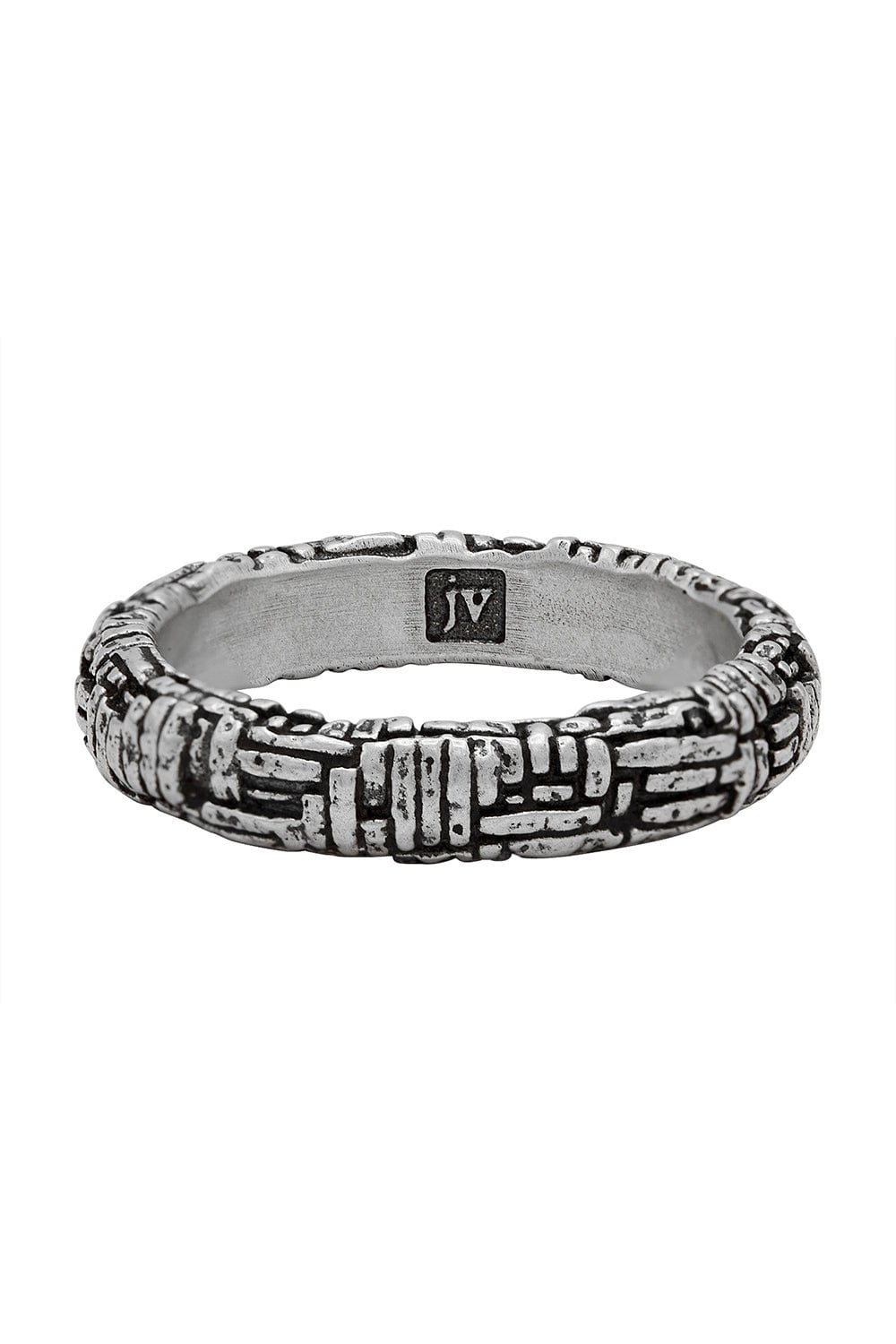 JOHN VARVATOS-Textured Band Ring-SILVER