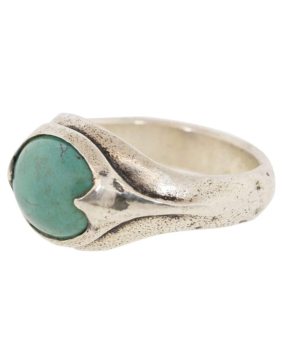 JOHN VARVATOS-Turquoise Single Silver Ring-SILVER