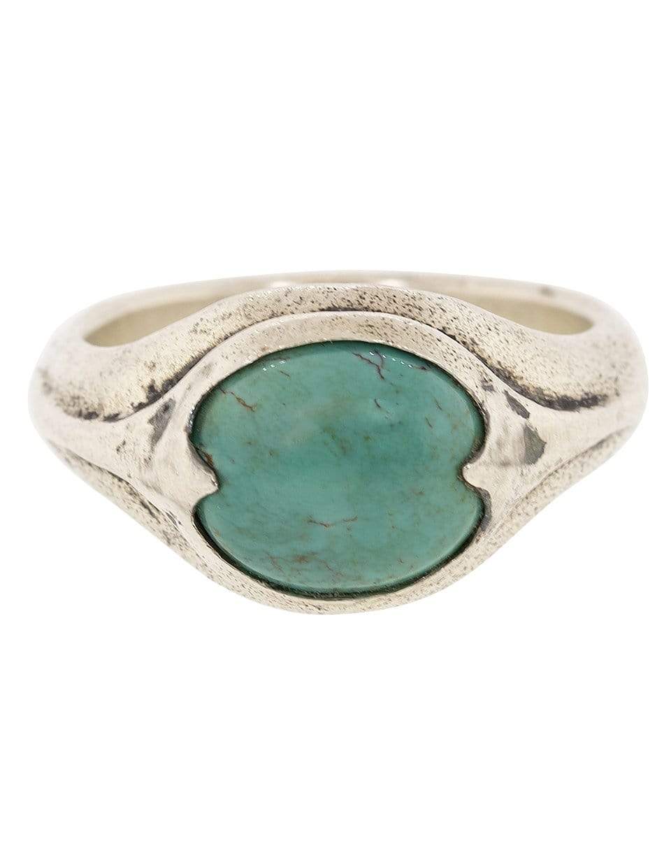 JOHN VARVATOS-Turquoise Single Silver Ring-SILVER