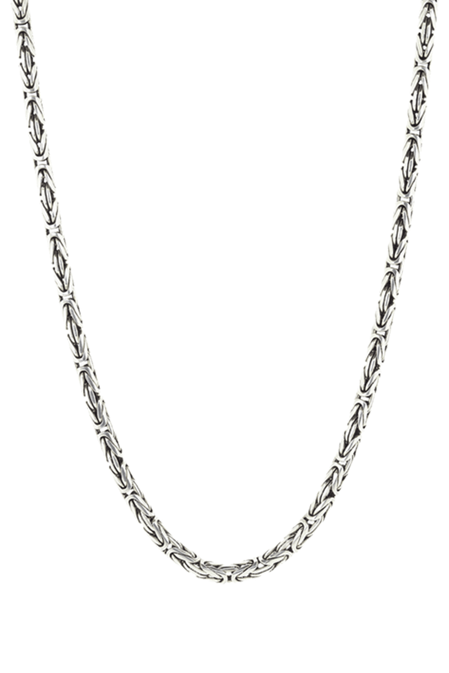 JOHN VARVATOS-Woven Chain Silver Necklace-SILVER