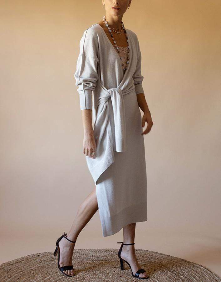 SIMKHAI-Skyla Knit Wrap Dress-