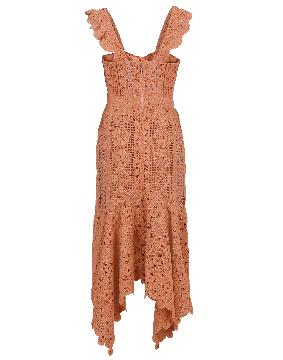 SIMKHAI-Macrame Ruffle Bustier Dress-