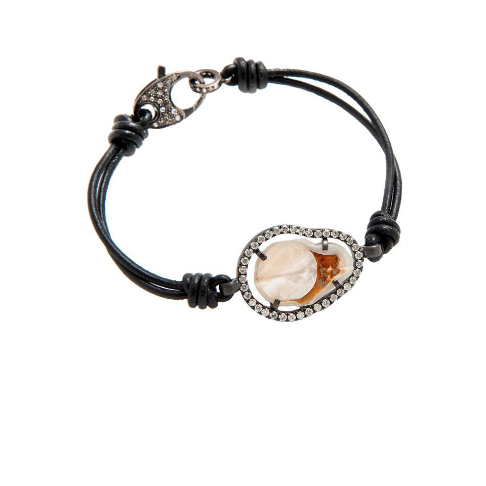 Pearl and Pave Leather Bracelet JEWELRYFINE JEWELBRACELET O JORDAN ALEXANDER   