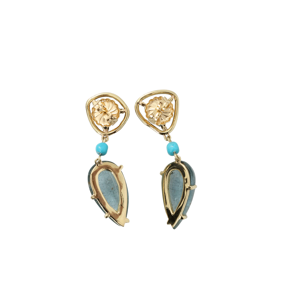 JORDAN ALEXANDER-Aquamarine And Tourmaline Earrings-YELLOW GOLD