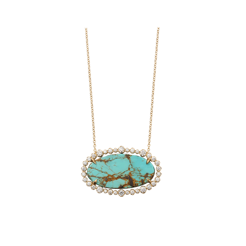 JORDAN ALEXANDER-Turquoise Slice And Diamond Necklace-YELLOW GOLD