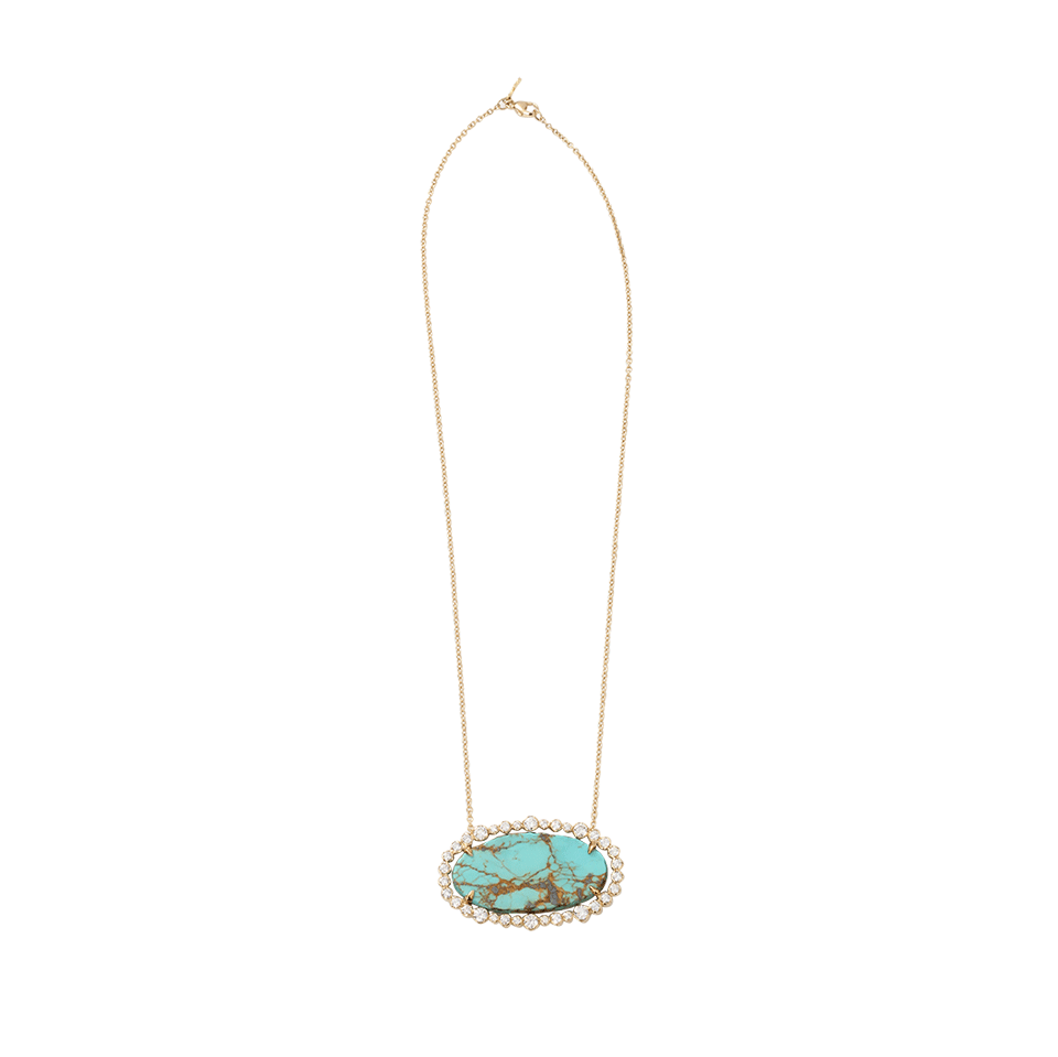 JORDAN ALEXANDER-Turquoise Slice And Diamond Necklace-YELLOW GOLD