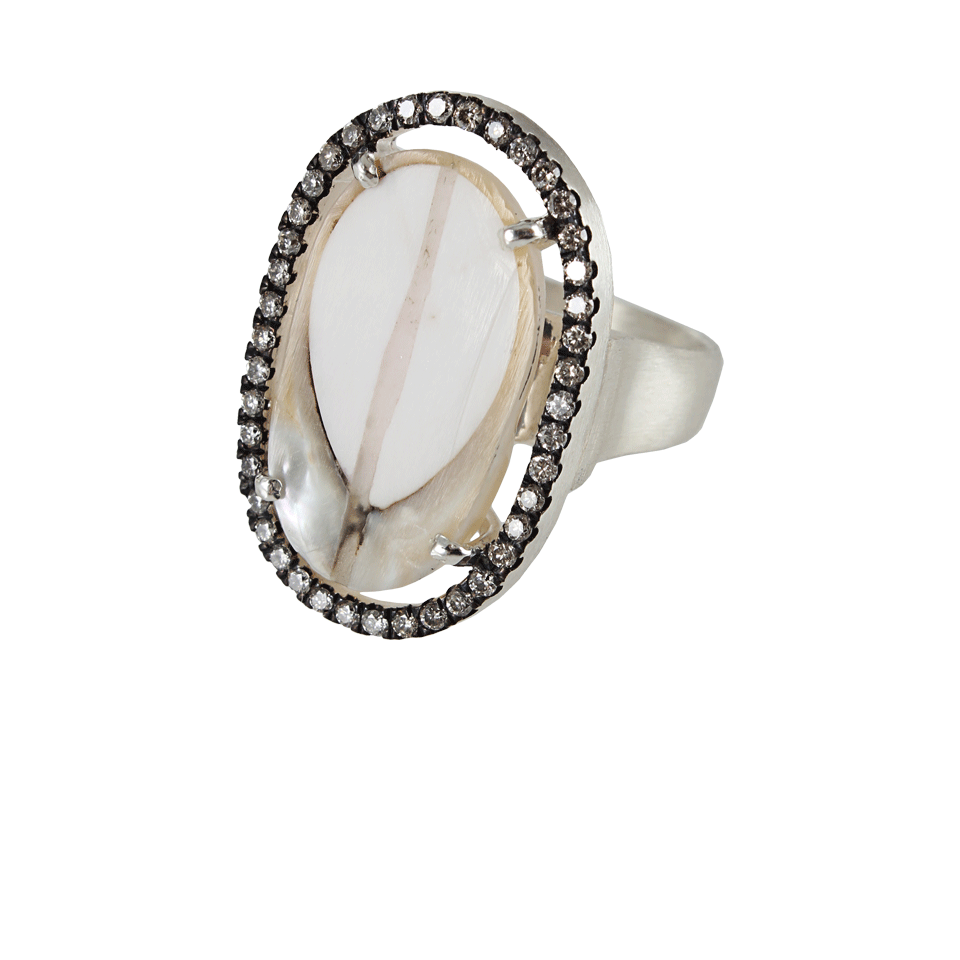JORDAN ALEXANDER-Pearl-Slice and White Pave Ring-WHT/SLVR