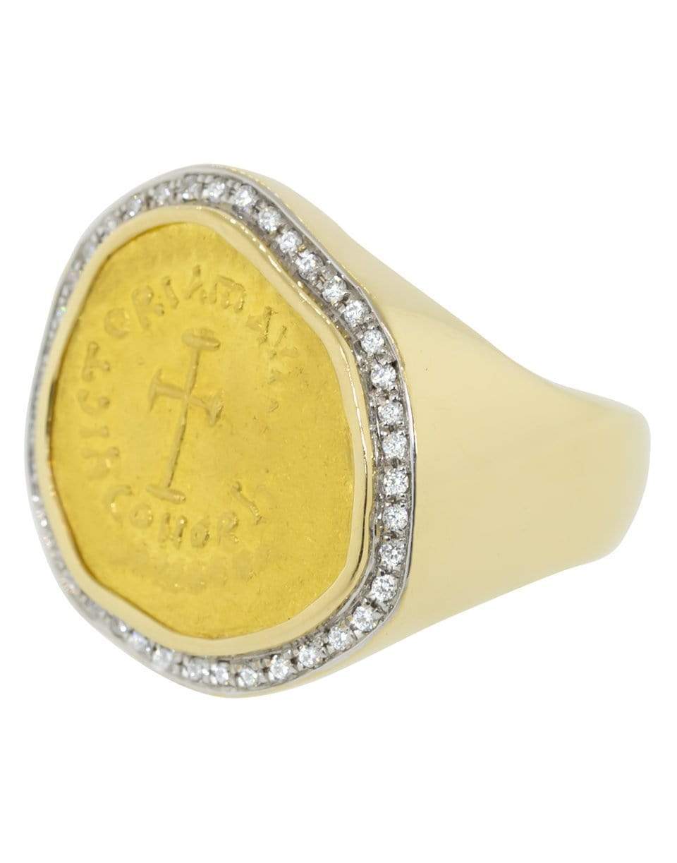 JORGE ADELER-Victory Coin Diamond Ring-YELLOW GOLD