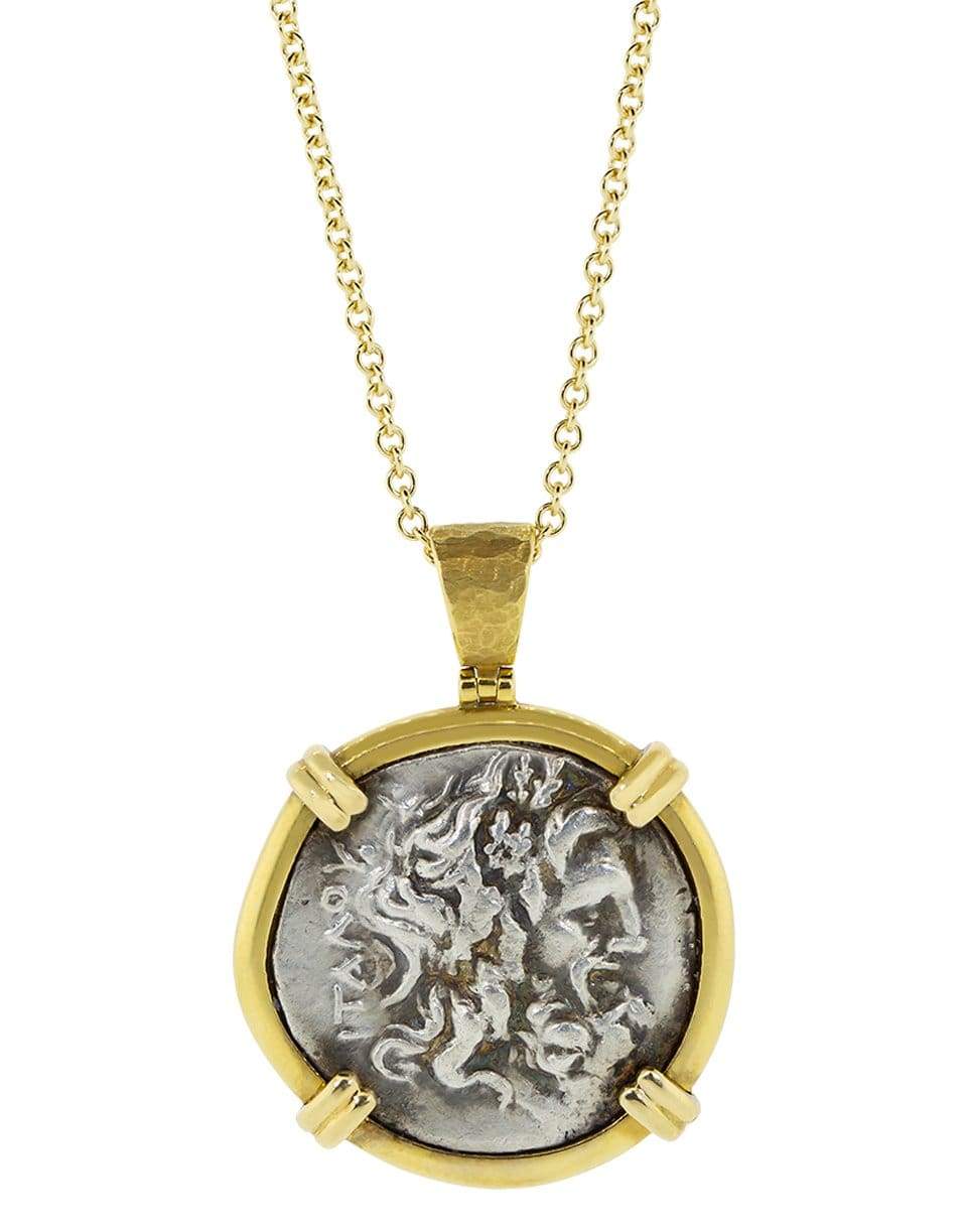 JORGE ADELER-Zeus Coin Pendant Necklace-YELLOW GOLD