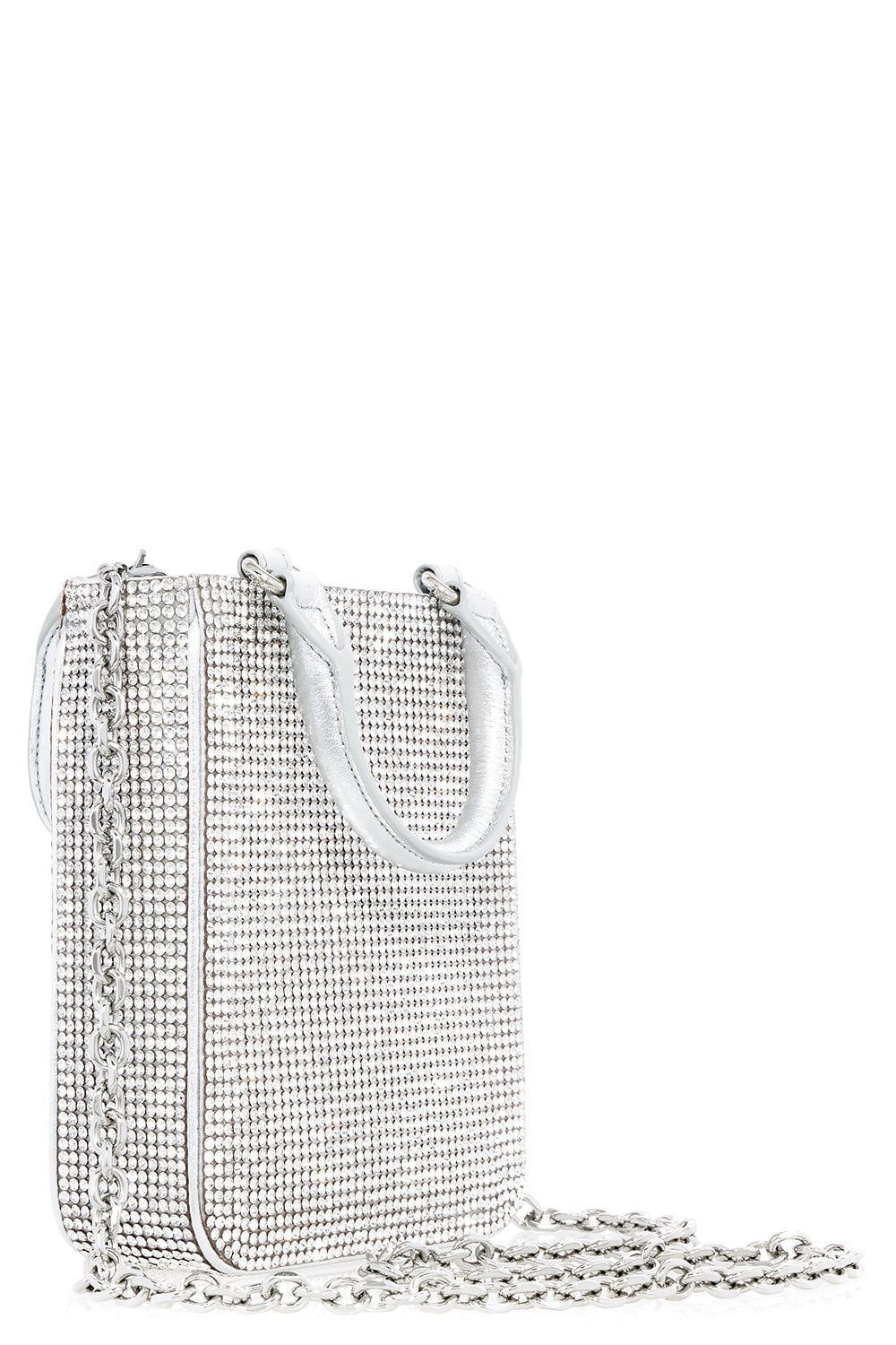 JUDITH LEIBER-Mini Crystal Tote-SILVER