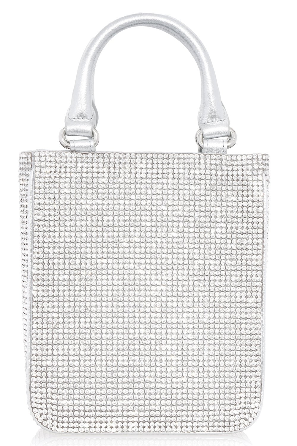 JUDITH LEIBER-Mini Crystal Tote-SILVER