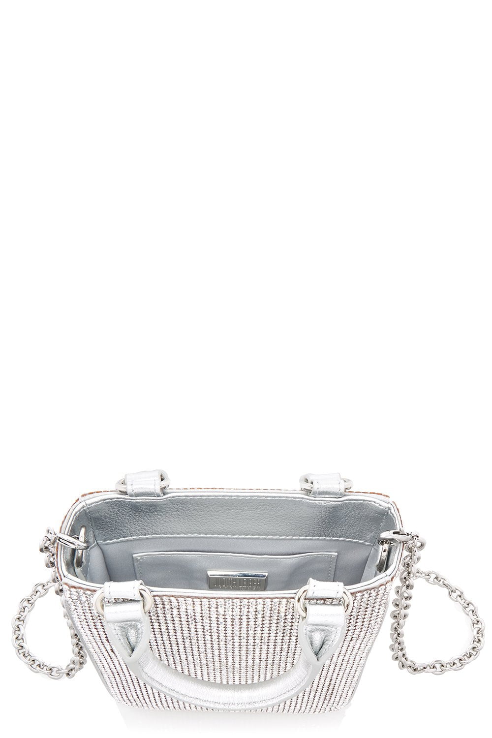 JUDITH LEIBER-Mini Crystal Tote-SILVER