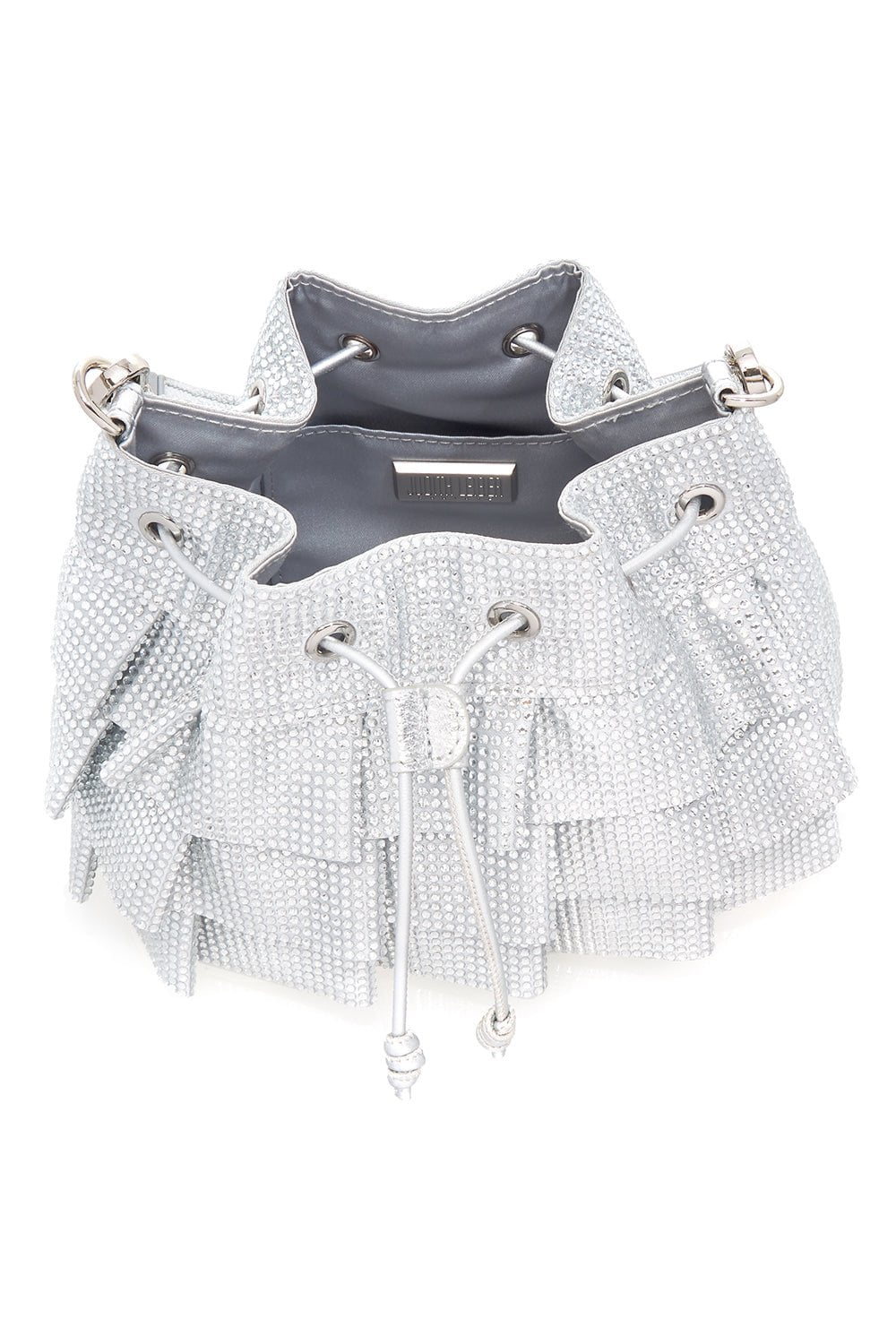 JUDITH LEIBER-Ruffle Pouch-SILVER