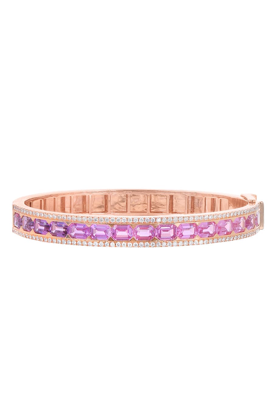 KATHERINE JETTER-Ombre Pink to Blue Sapphire Origami Bangle-ROSE GOLD