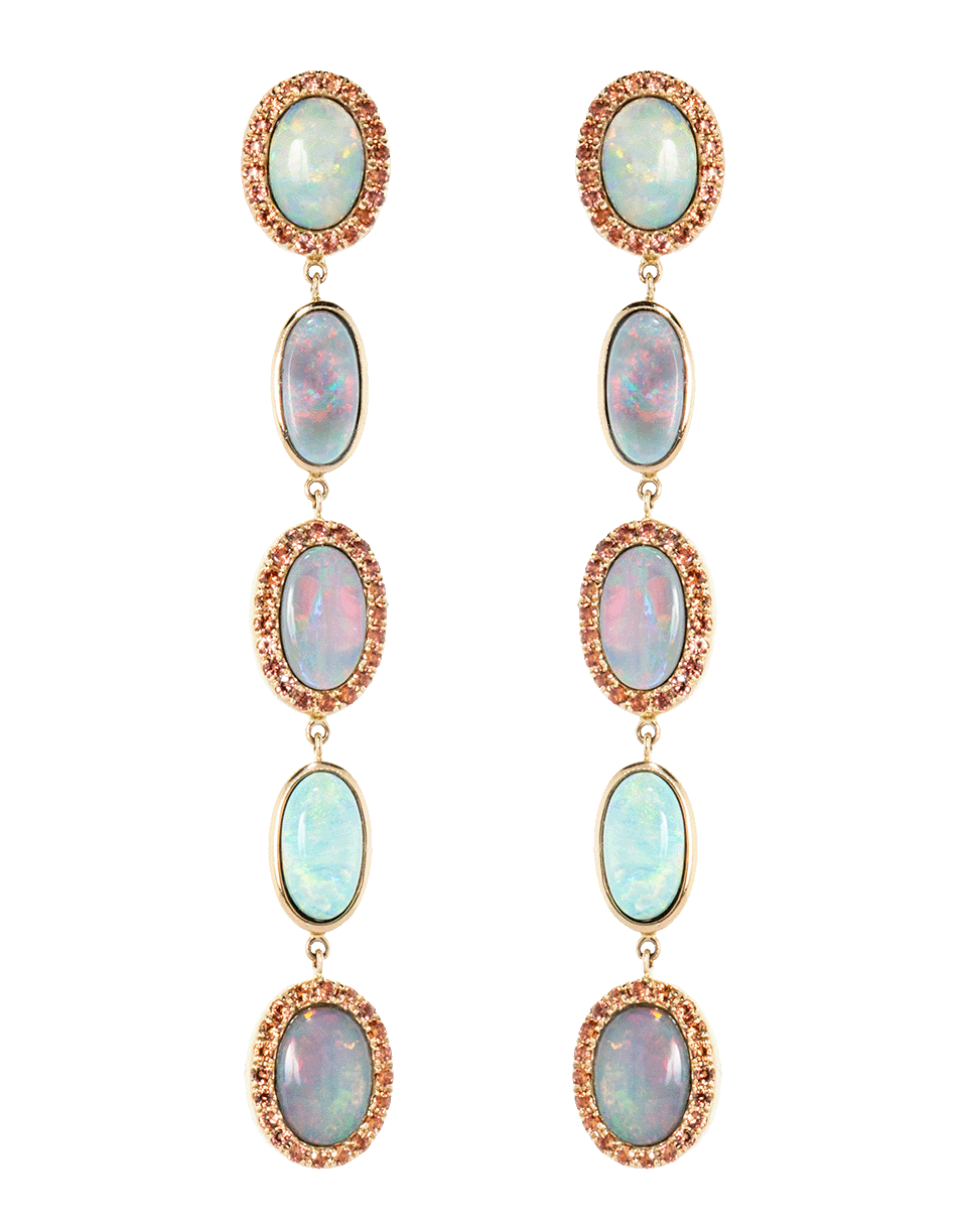 KATHERINE JETTER-Classic Five Drop Black Opal Earrings-ROSE GOLD