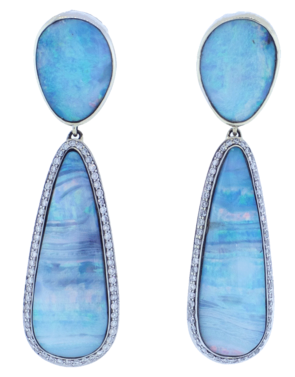 KATHERINE JETTER-Crystal Opal Earrings-WHITE GOLD