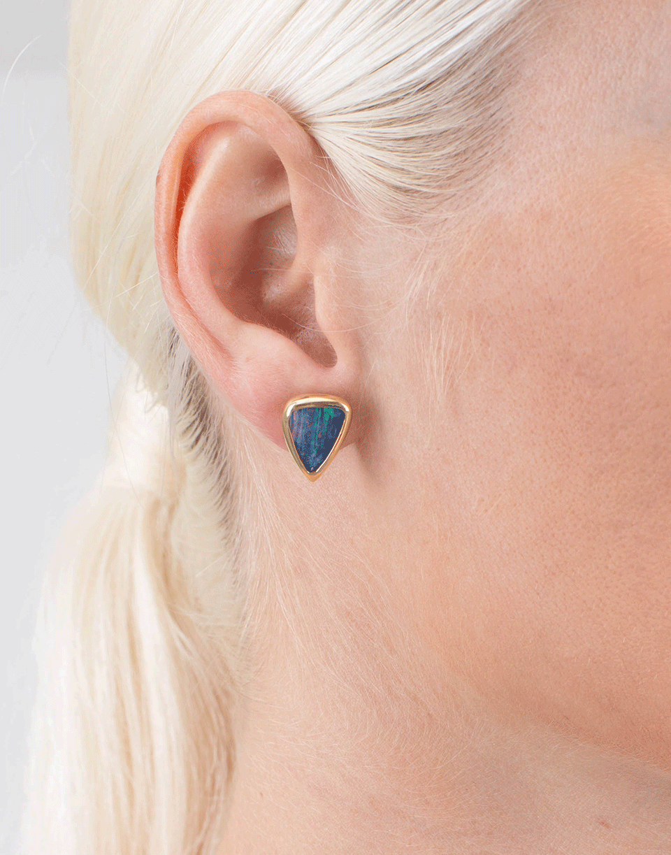 KATHERINE JETTER-Boulder Opal Stud Earrings-YELLOW GOLD