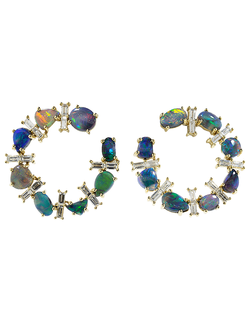 KATHERINE JETTER-Opal and Diamond Crescent Hoop Earrings-YELLOW GOLD