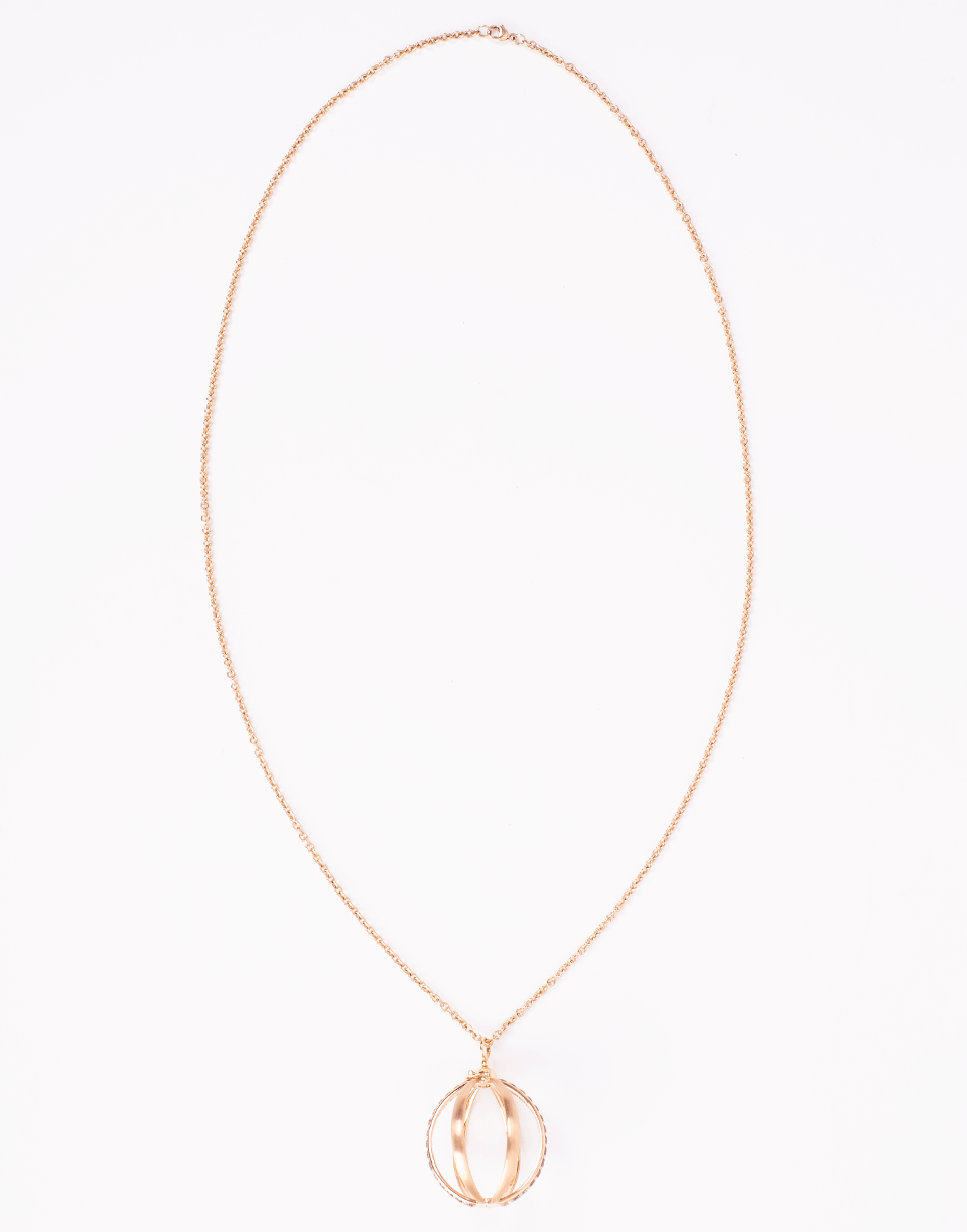 KATHERINE JETTER-Medium Cage Pendant Necklace-ROSE GOLD