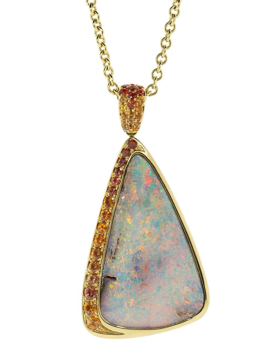 KATHERINE JETTER-Opal, Sapphire, and Garnet Pendant Necklace-YLWGLD