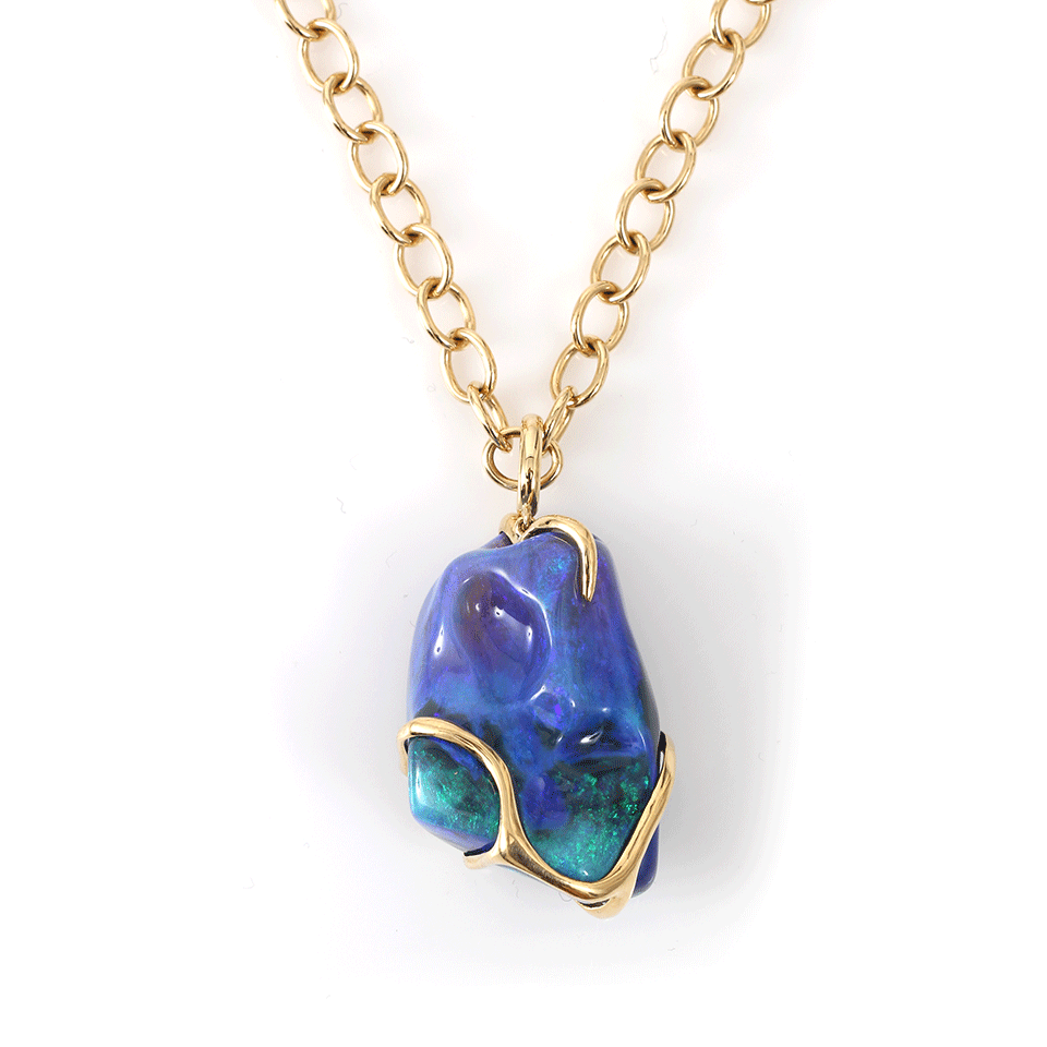 KATHERINE JETTER-Black Opal Necklace-YELLOW GOLD