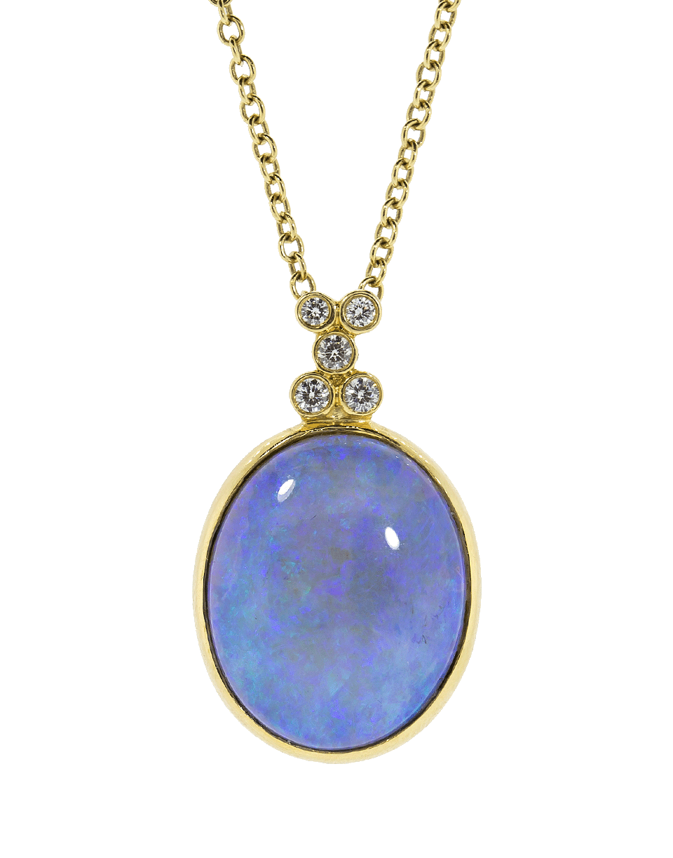 KATHERINE JETTER-Blue Opal Pendant and Diamond Necklace-YELLOW GOLD