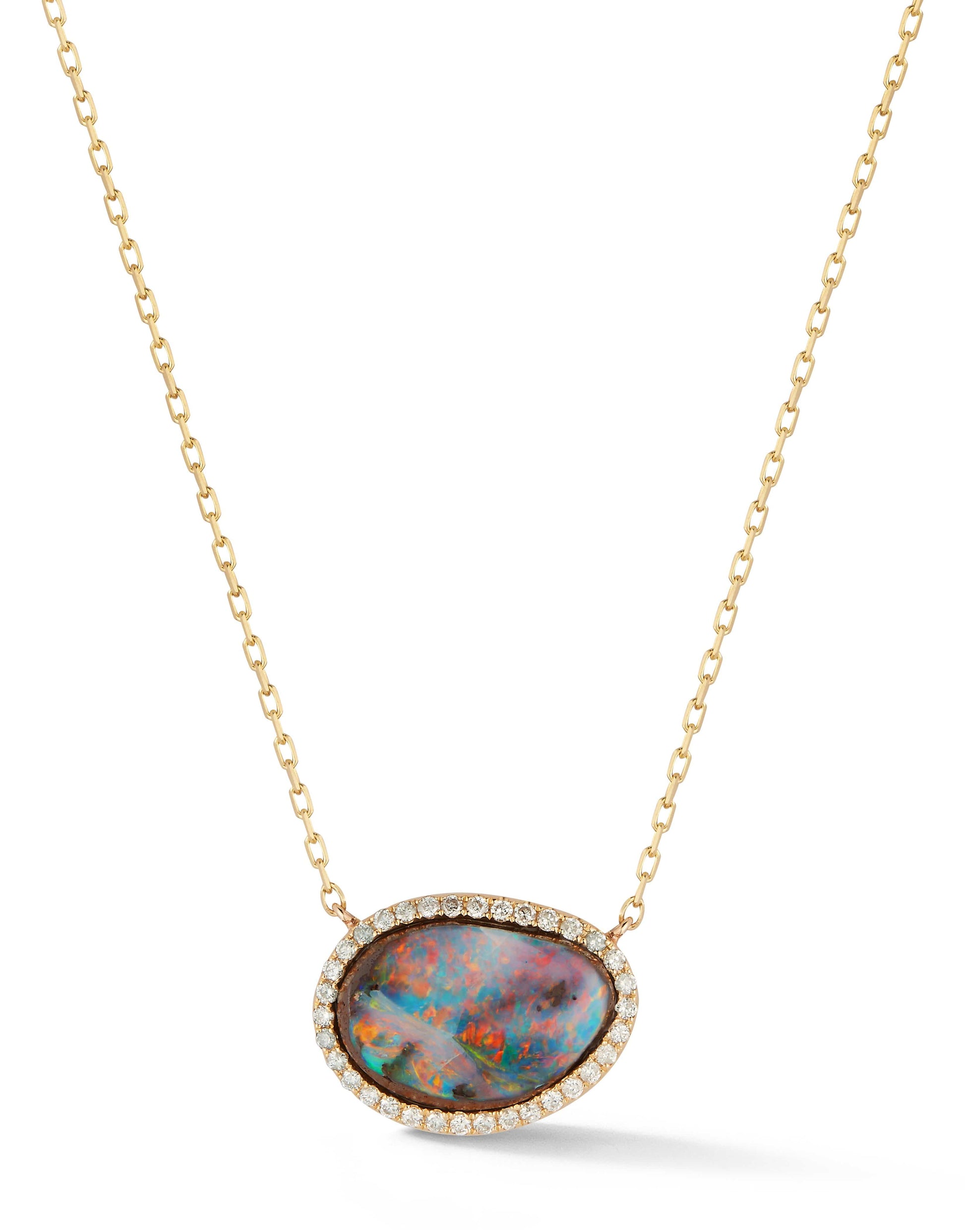 KATHERINE JETTER-Boulder Opal and Diamond Pendant Necklace-YELLOW GOLD