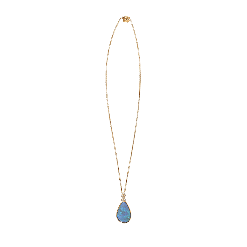 KATHERINE JETTER-Classic Blue Opal Pendant Necklace-YELLOW GOLD
