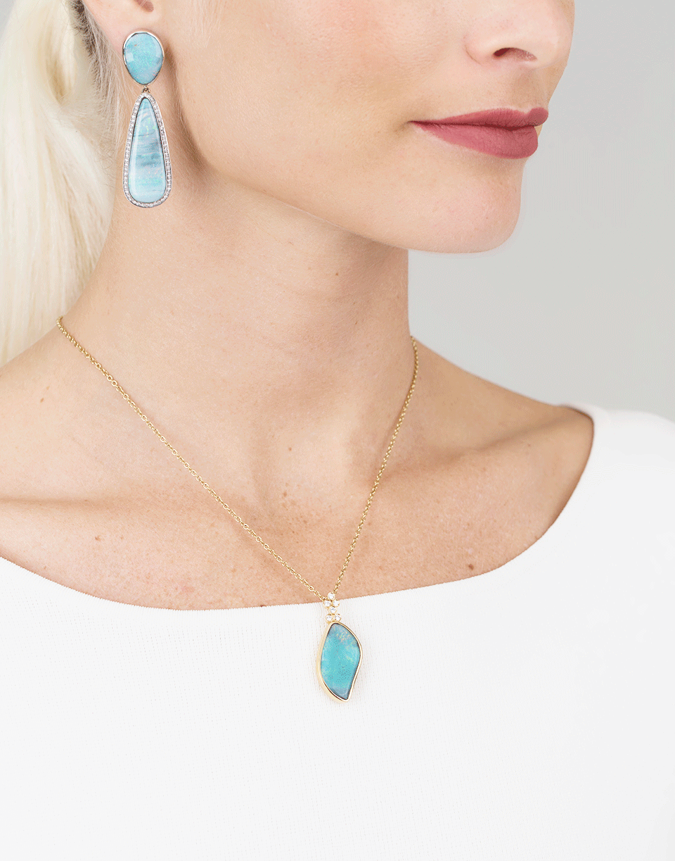 KATHERINE JETTER-Classic Boulder Opal Pendant Necklace-YELLOW GOLD