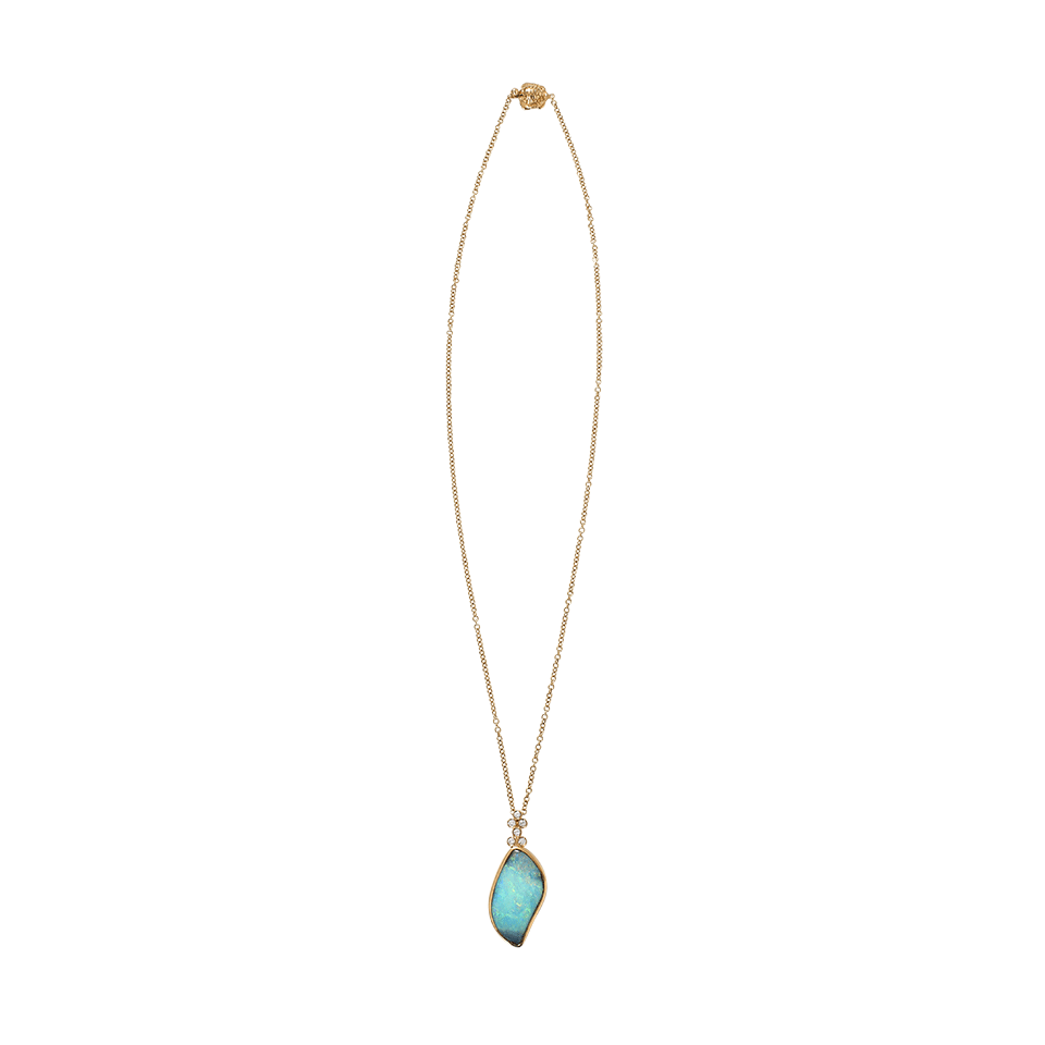 KATHERINE JETTER-Classic Boulder Opal Pendant Necklace-YELLOW GOLD
