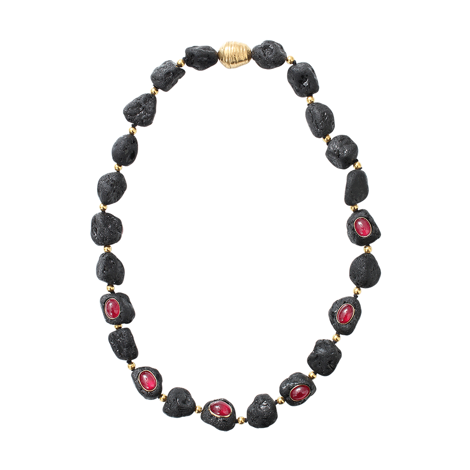 KATHERINE JETTER-Ruby Pebble Necklace-YELLOW GOLD