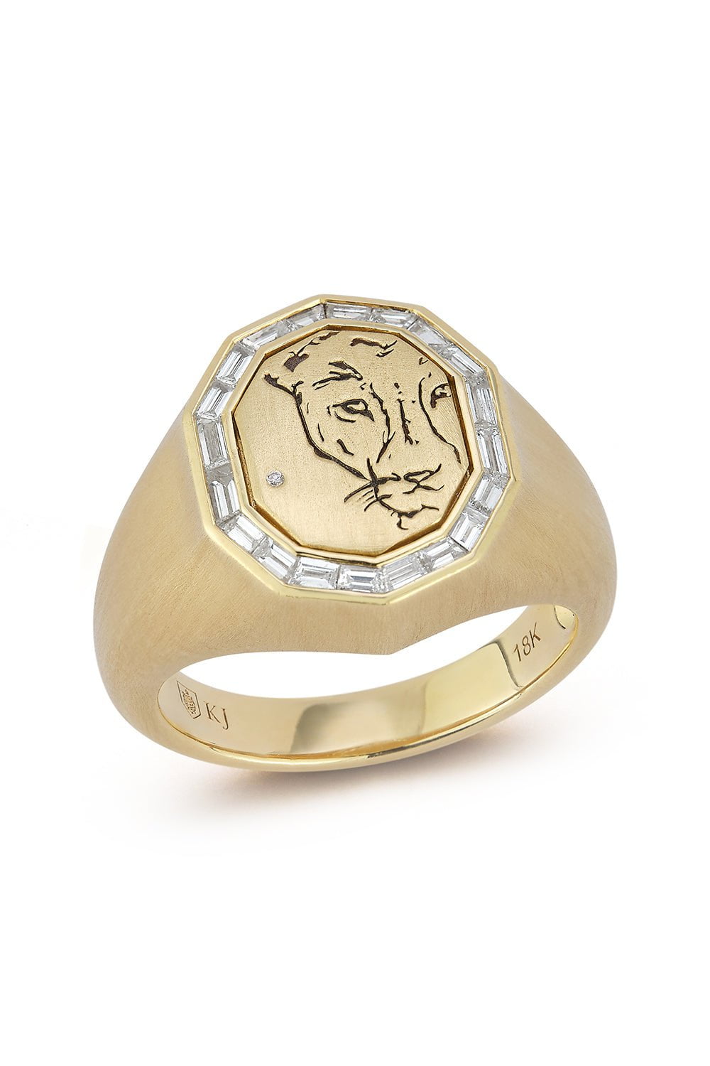 KATHERINE JETTER-The Baguette Lioness Ring-YELLOW GOLD