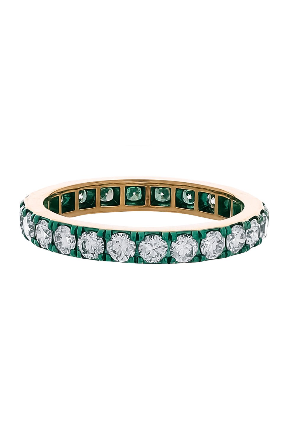 KATHERINE JETTER-Diamond Rhodium Ring - Green-