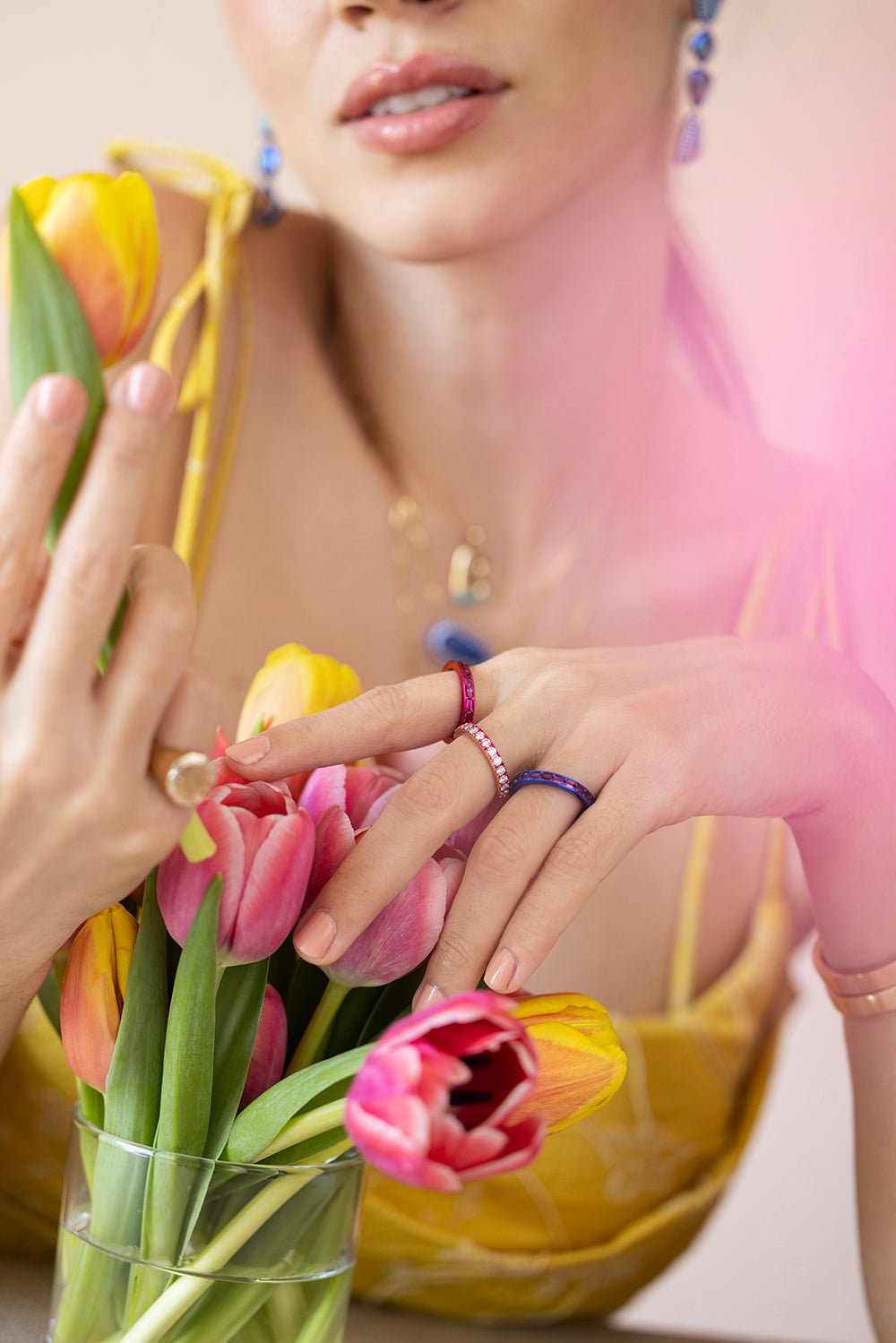 KATHERINE JETTER-Unicorn Ring - Pink Ombre-YELLOW GOLD
