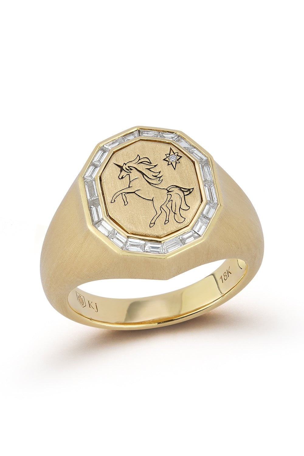 KATHERINE JETTER-The Baguette Unicorn Ring-YELLOW GOLD