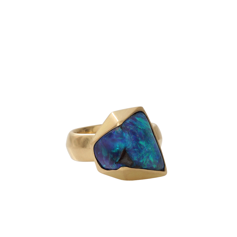 KATHERINE JETTER-Pyramid Stacked Boulder Opal Ring-YELLOW GOLD