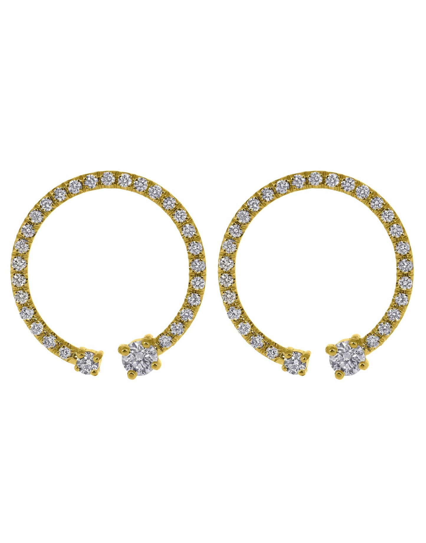 KATKIM-Lorraine Pave Diamond Earrings-YELLOW GOLD