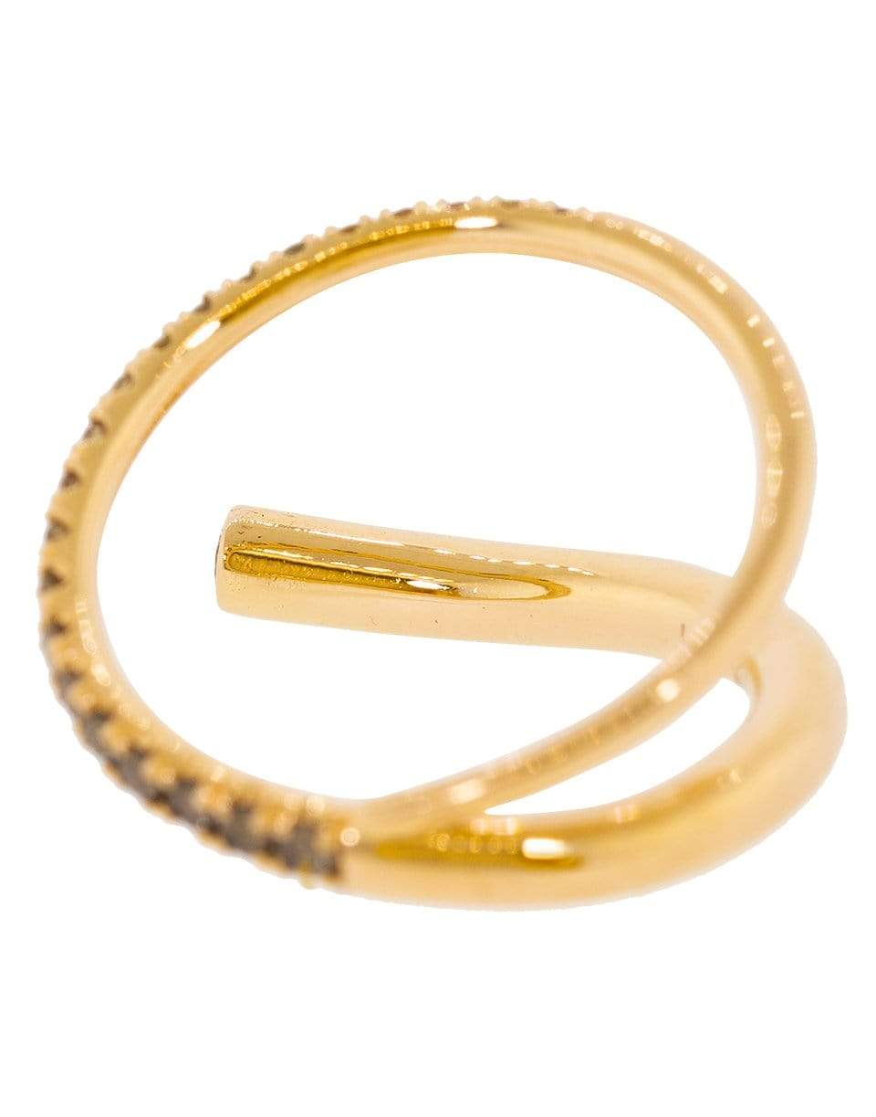 KATKIM-Rose Gold Crescendo Diamond Flare Ring-ROSE GOLD