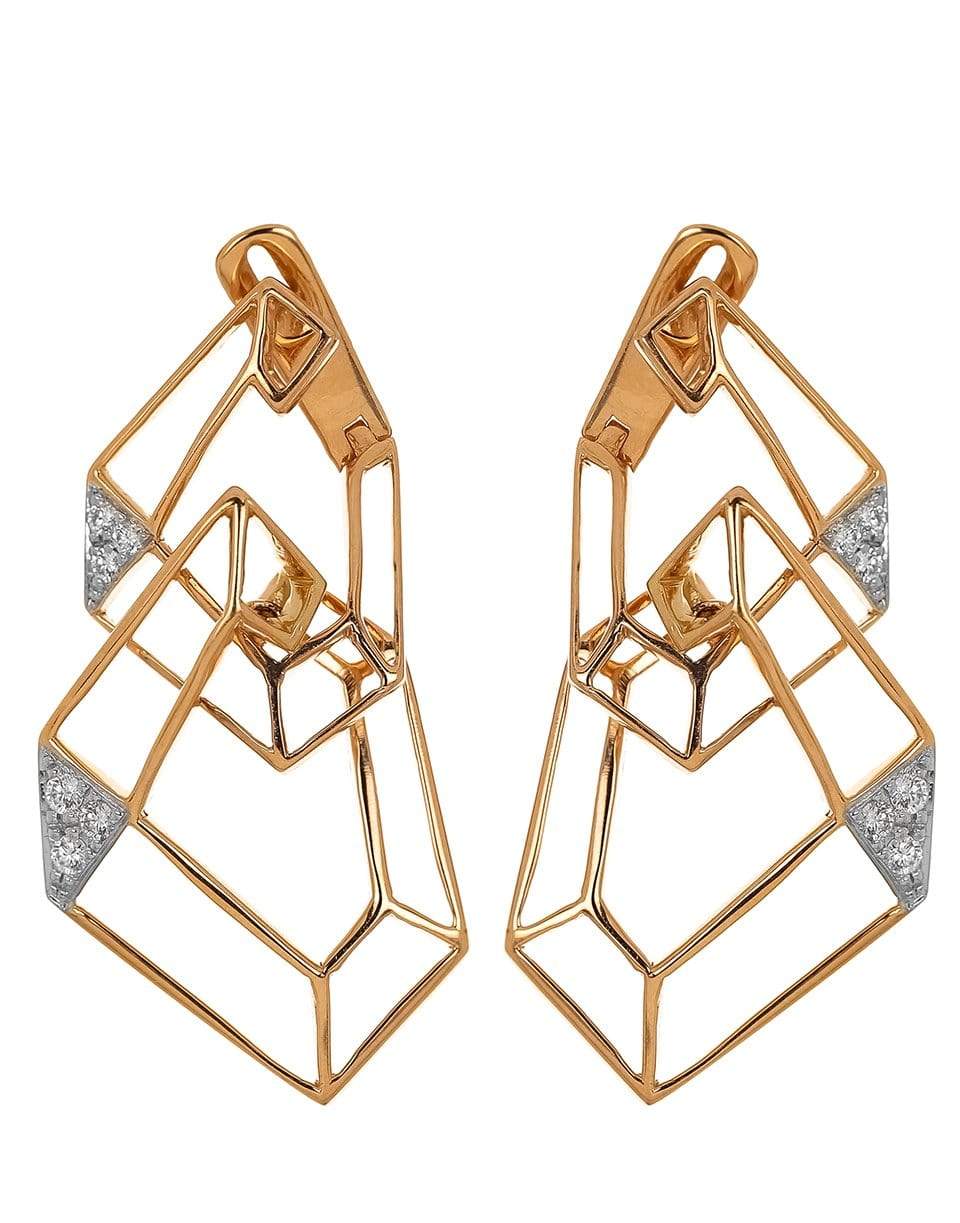 KAVANT & SHARART-Origami Skeleton Diamond Earrings-ROSE GOLD
