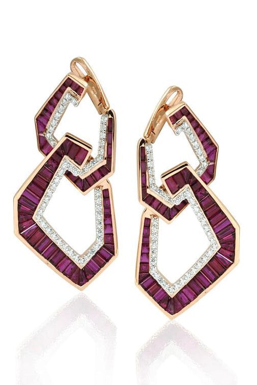 KAVANT & SHARART-Ruby Origami Double Link No. 5 Earrings-ROSE GOLD