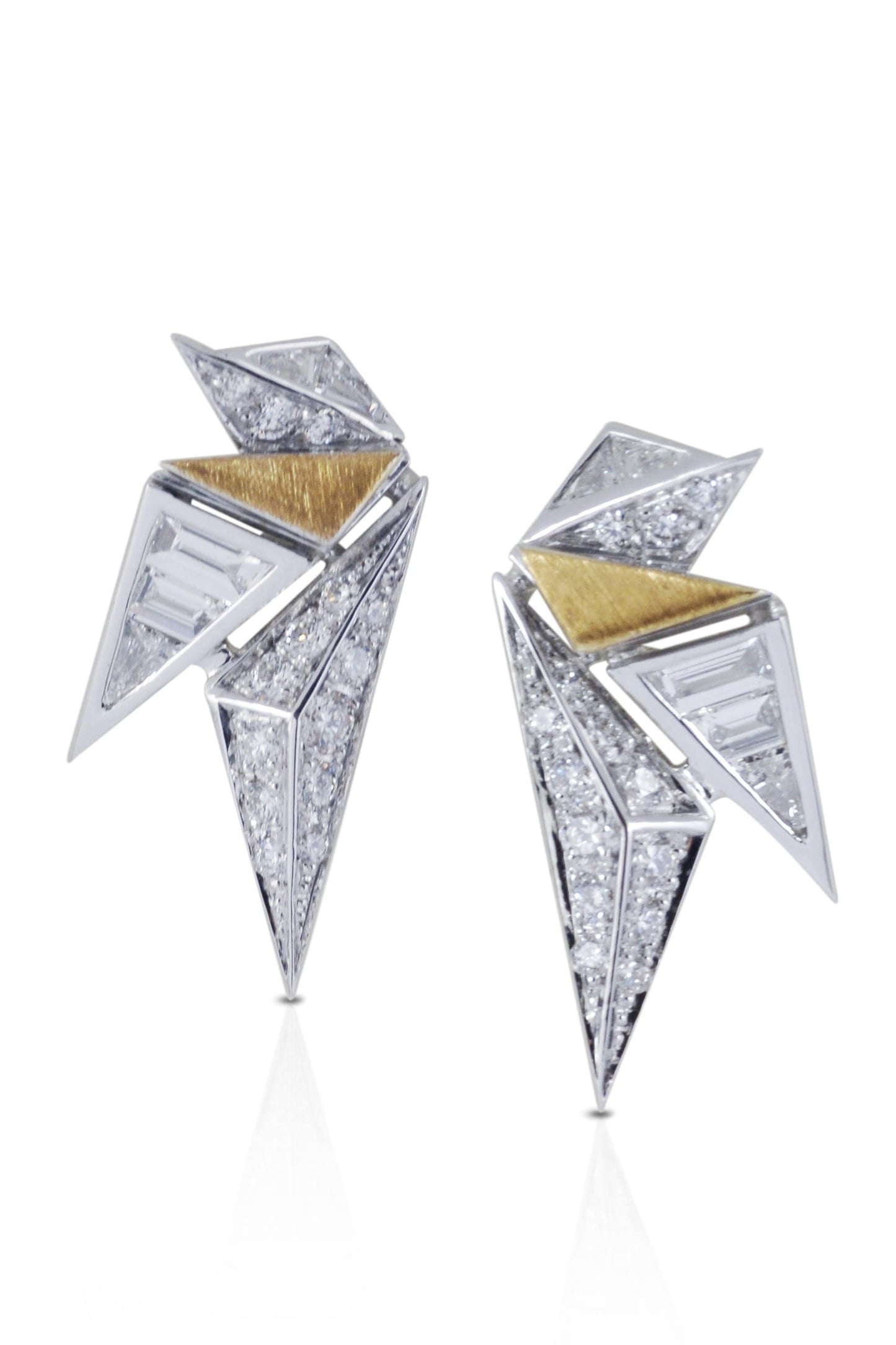 KAVANT & SHARART-Diamond Origami Earrings-WHITE GOLD