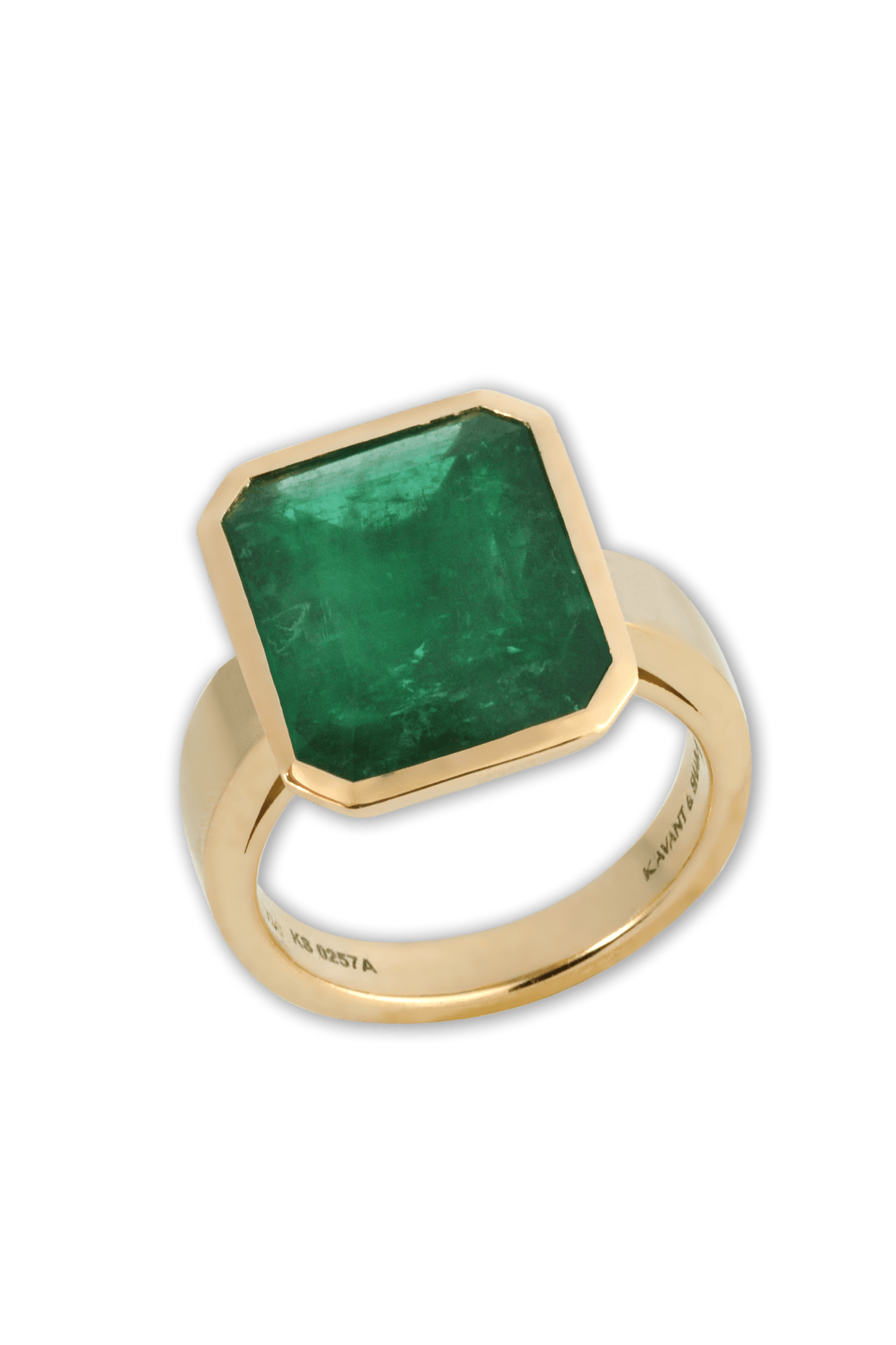 KAVANT & SHARART-Emerald Twist Ring-YELLOW GOLD