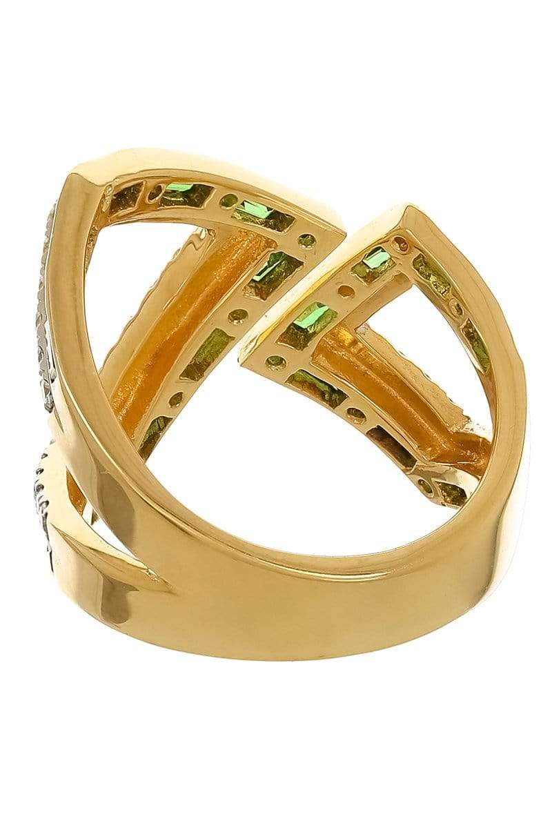 KAVANT & SHARART-Tsavorite Origami Asymmetry Silhouette Ring-YELLOW GOLD