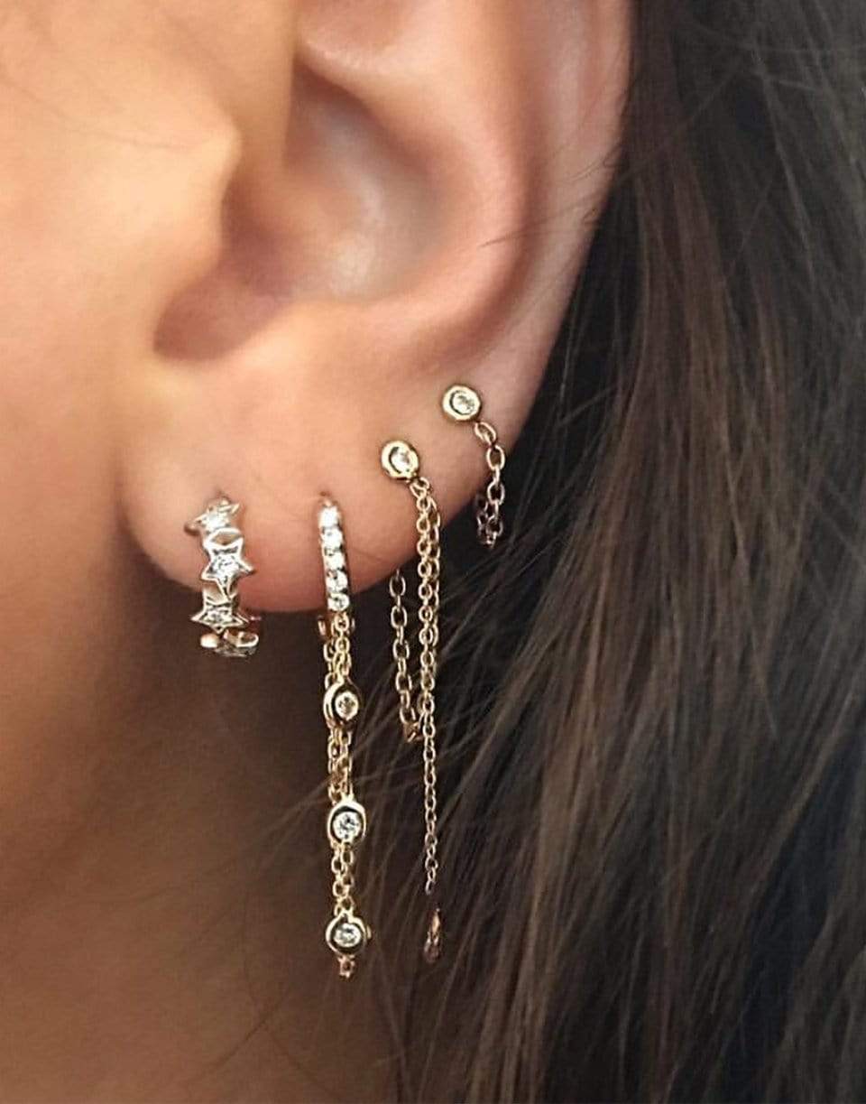 Three White Diamond Dangle Chain Earring JEWELRYFINE JEWELEARRING KISMET BY MILKA   